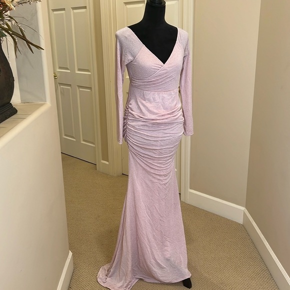 Pinkblush metallic mermaid maxi dress nwot - Picture 2 of 12